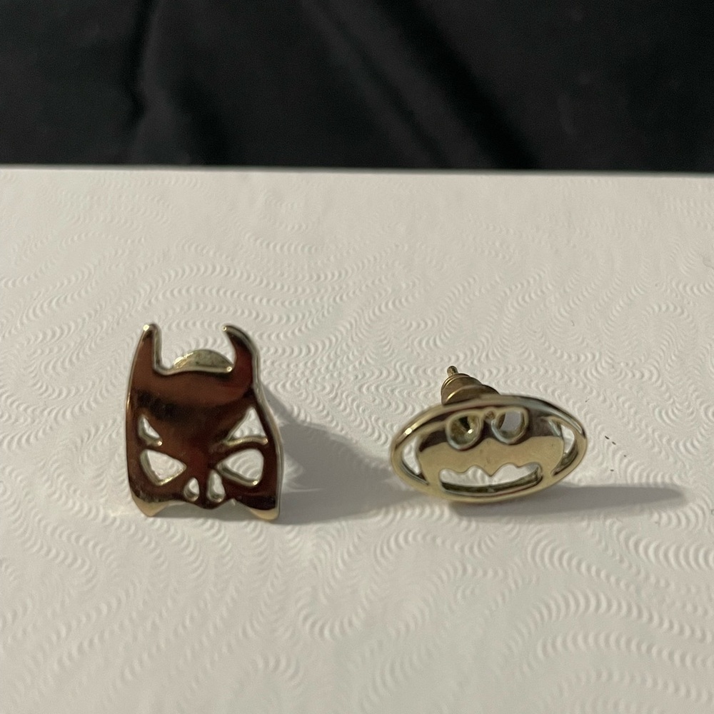 Gold Batman Earrings